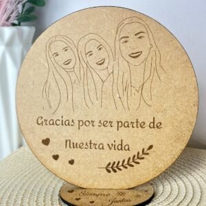 MARCO CIRCULAR DIBUJO EN LINEA CON ROSTRO REF 2548